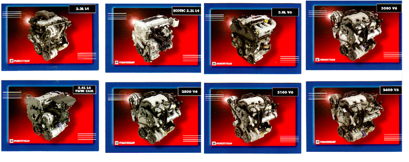 Illustration for article titled This Old Deck of GM Engine and Transmission Trading Cards is Incredibly Nerdy